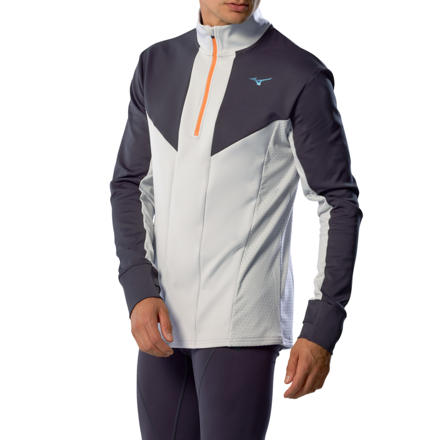 Mizuno Active Warmalite Half Zip Long Sleeve Top Vapor Silver